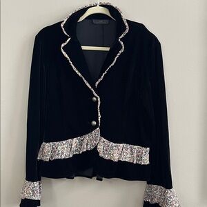 \id Collection black velvet blazer size medium